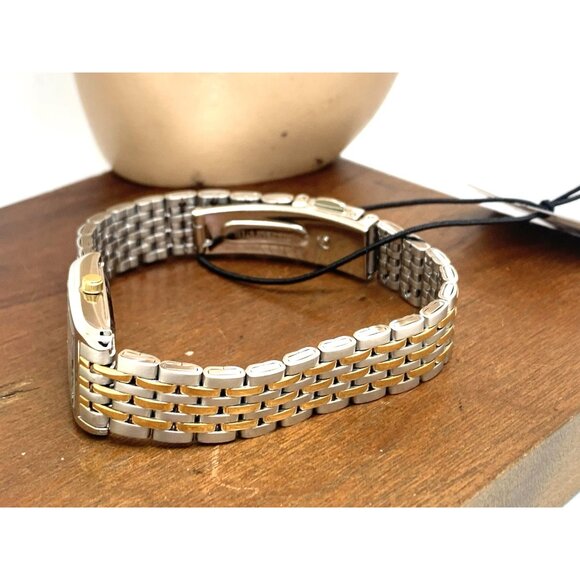 Citizen Women's Watch EJ5854-56A Quartz White Dial Two Tone Steel Tank Petite - Picture 9 of 14